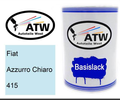 Fiat, Azzurro Chiaro, 415: 500ml Lackdose, von ATW Autoteile West.